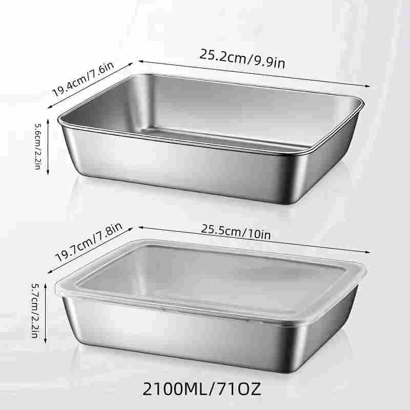 ০২ পিস- Stainless Steel Food Grade Tray- ফ্রিজ ও ওভেন—দুটোর জন্যেই ব্যবহারযোগ্য -